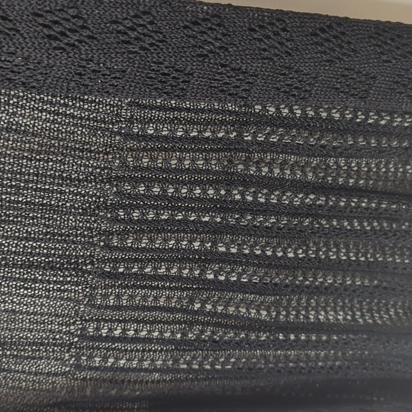 NEW LARGE LONG CROCHET KNIT DUSTER SWEATER BLACK - Picture 5 of 10